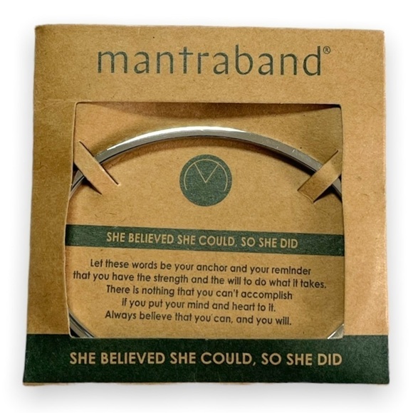 NWT MantraBand Silver She Believed She Could Cuff Bracelet OS - Picture 4 of 10